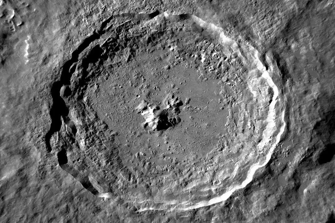 How deep is the Tycho crater on the moon?
