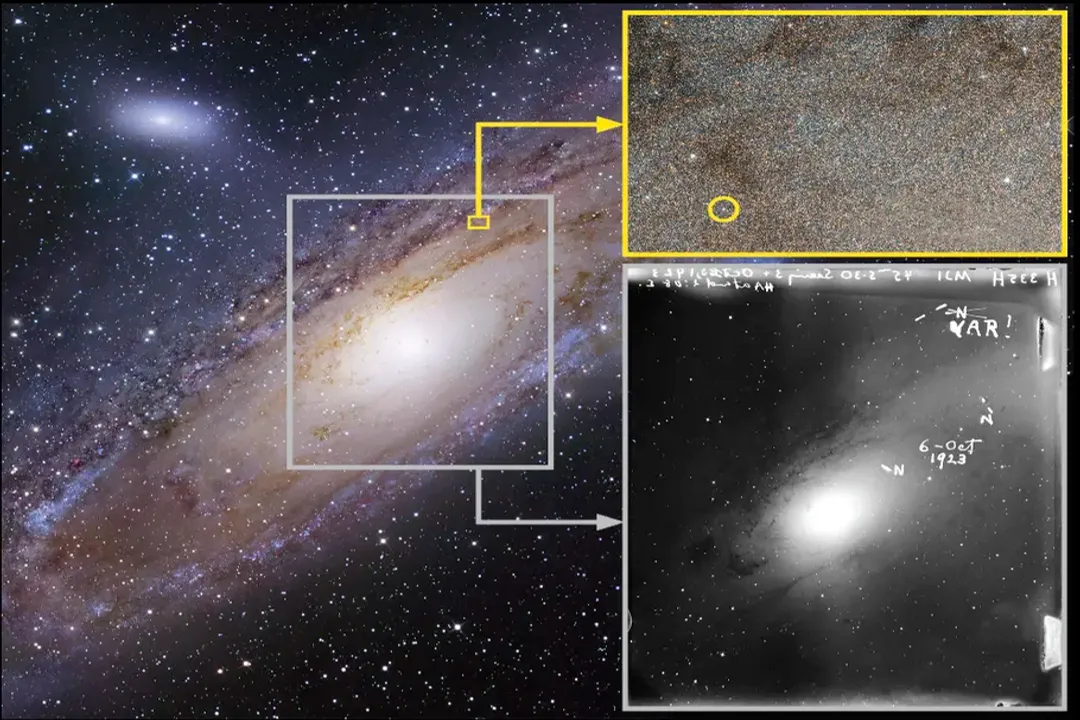 How did Edwin Hubble prove that Andromeda is not a nebula in our galaxy?, Pinpointing Andromeda