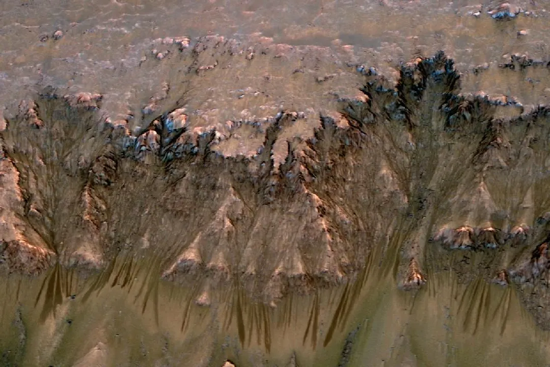 What evidence supports the hypothesis that water once flowed on the surface of Mars?