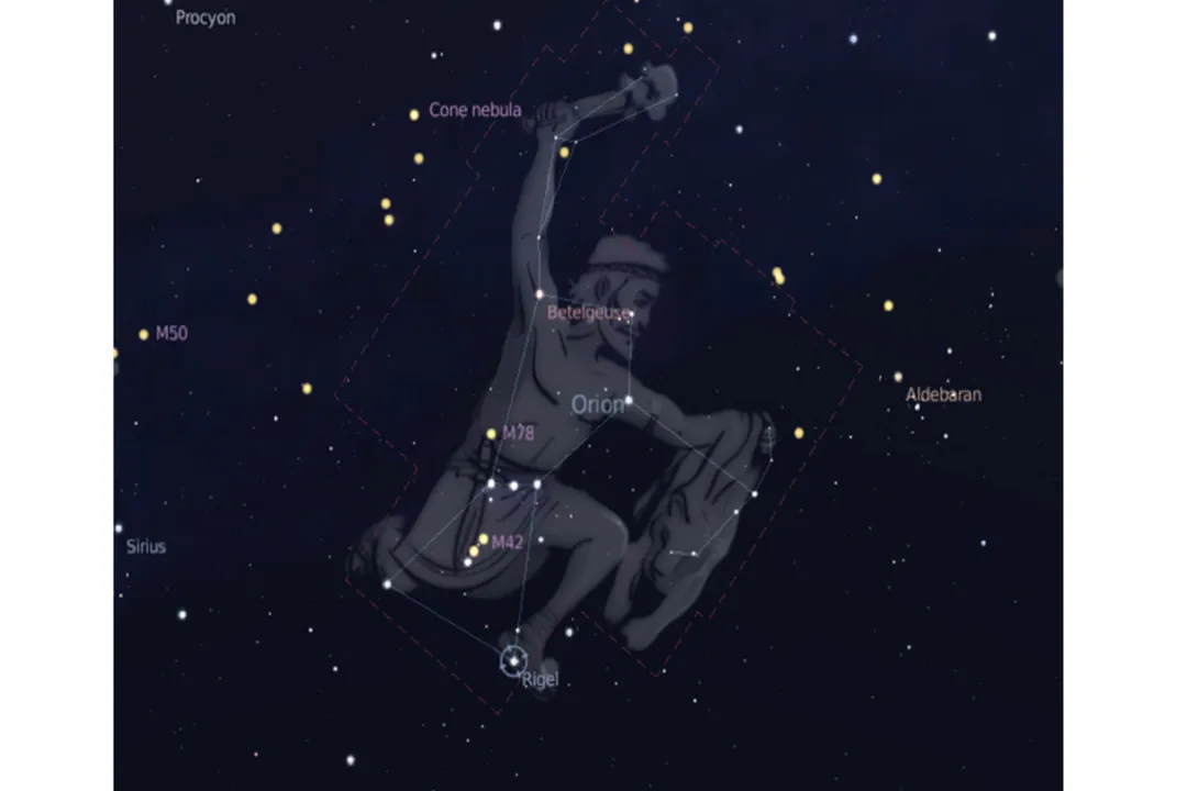 What is Orion holding in his hands?