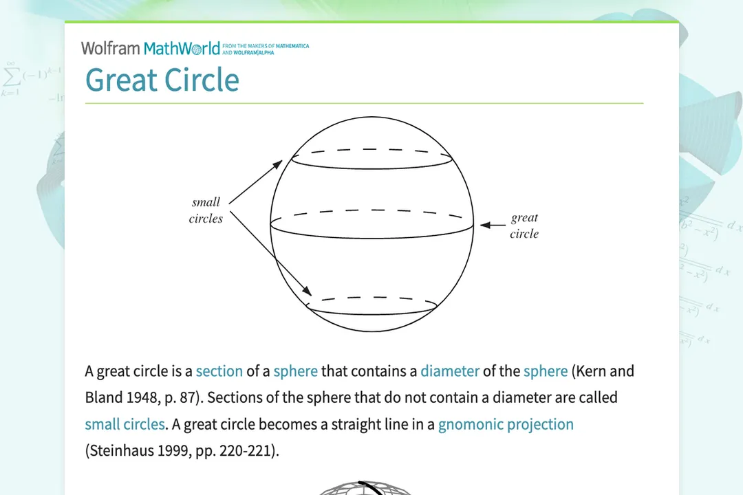 What is the great circle in a sphere?, Largest Circle