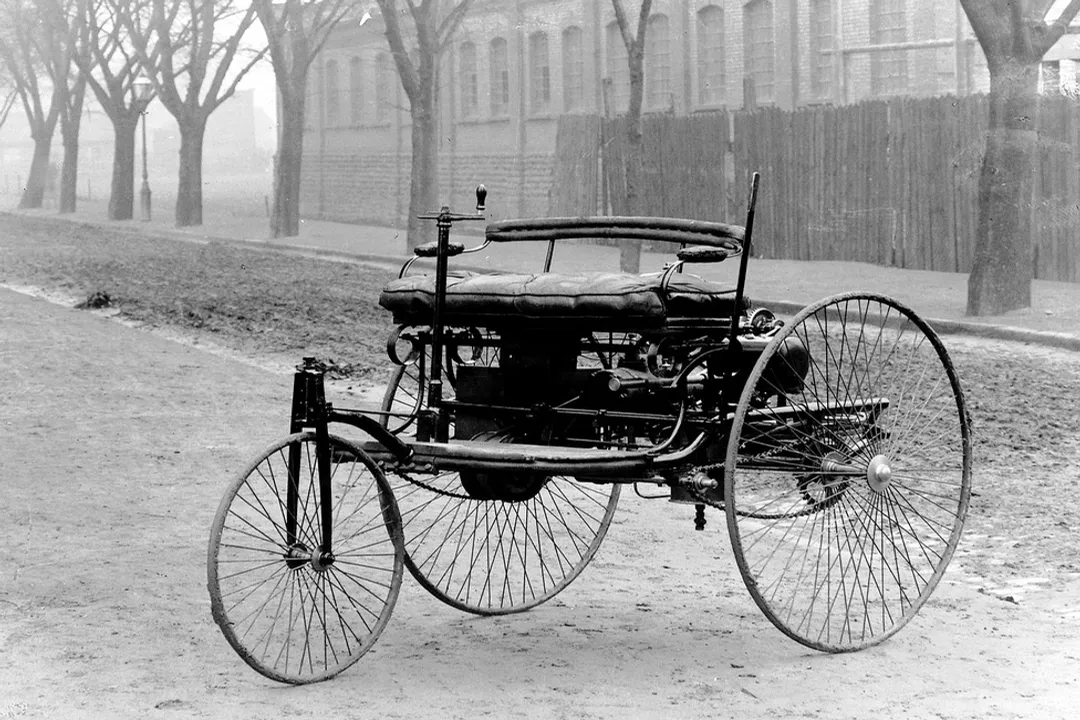 What was the first car with an engine?