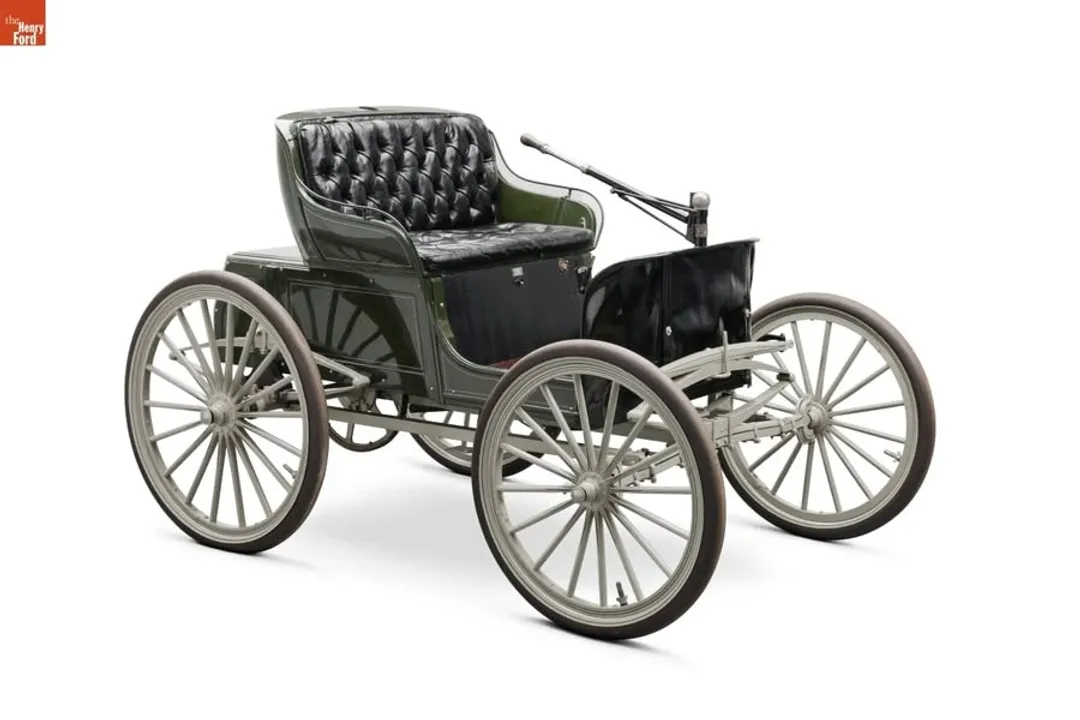 Who built the first gasoline-driven motor vehicle in America?