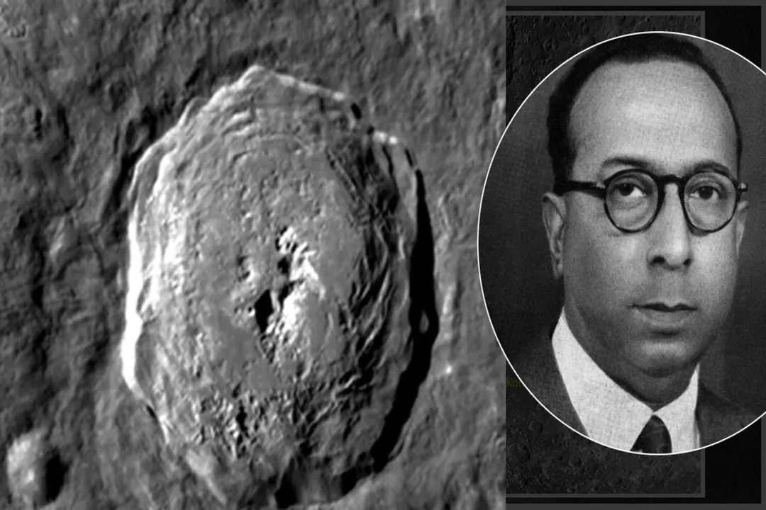 Who is the Mitra crater named after?, Sisir Mitra Life