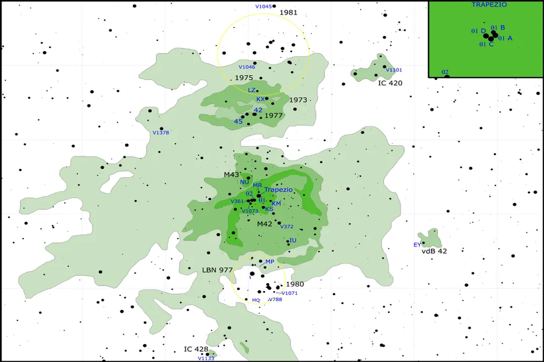 Why does the Orion Nebula glow if it is just a gas and dust cloud?