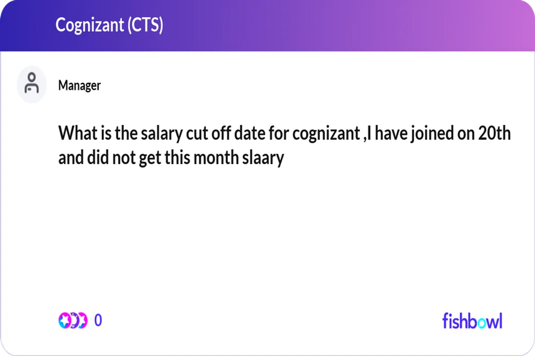 What is the cut off date for payroll in Cognizant?
