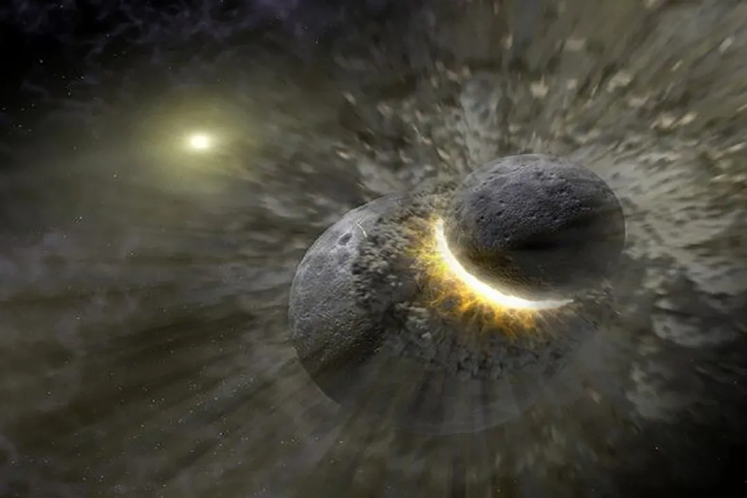 What evidence is there for the collision theory of the Moon?, The Impact